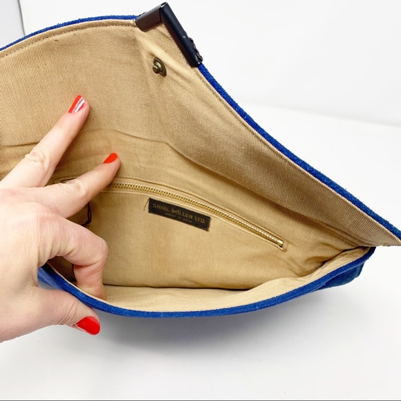 ๐5/$30 Vintage Blue Suede Envelop Clutch - Picture 3 of 9